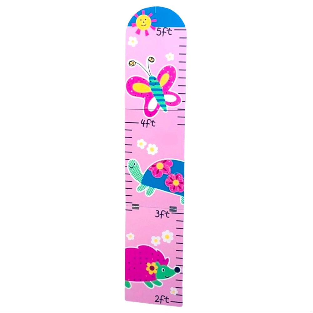 Wooden Growth Chart • Tri-Fold for Easy Storage • Measure 2-5 ft • Wt 2.5 lbs